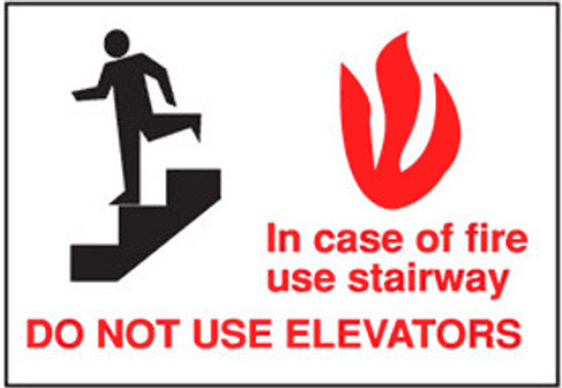 In Case Of Fire Use Stairway Do Not Use Elevators