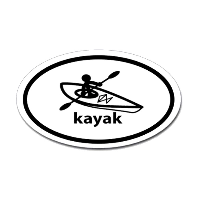 Kayak Oval Bumper Sticker