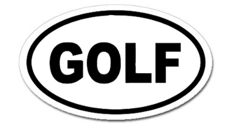 Golf Oval Bumper Sticker