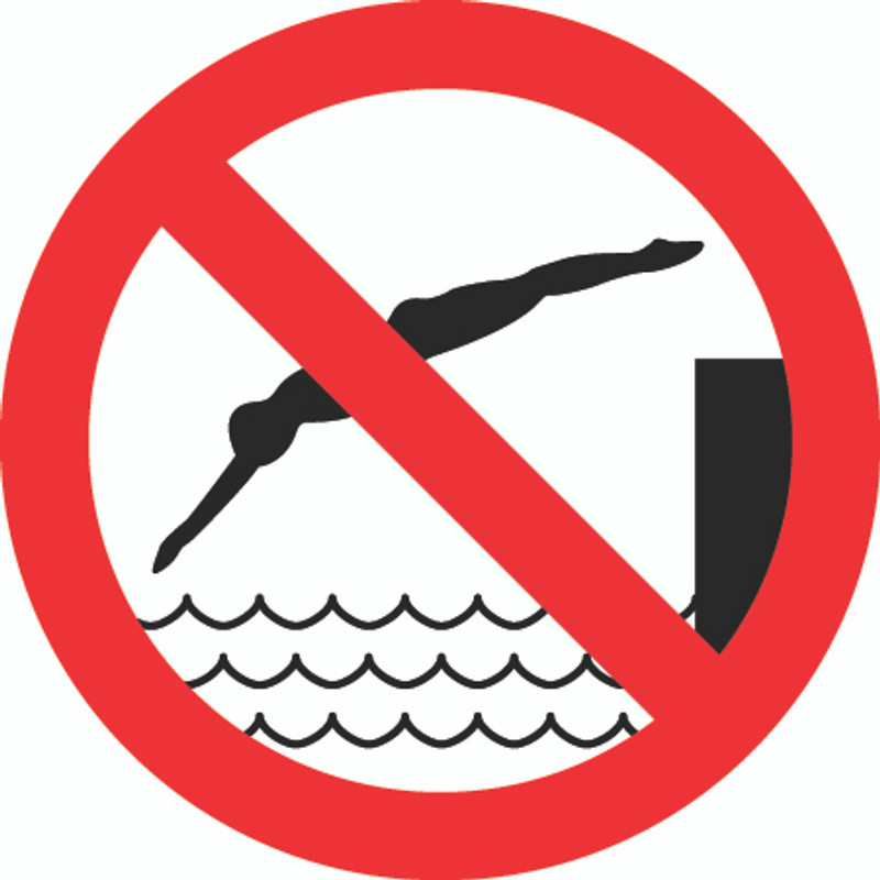 No Diving (ISO Prohibition Symbol)