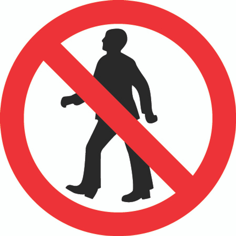 No Pedestrians (ISO Prohibition Symbol)