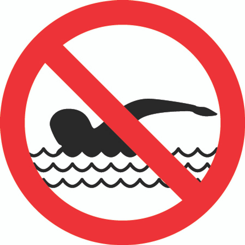 No Swimming (ISO Prohibition Symbol)