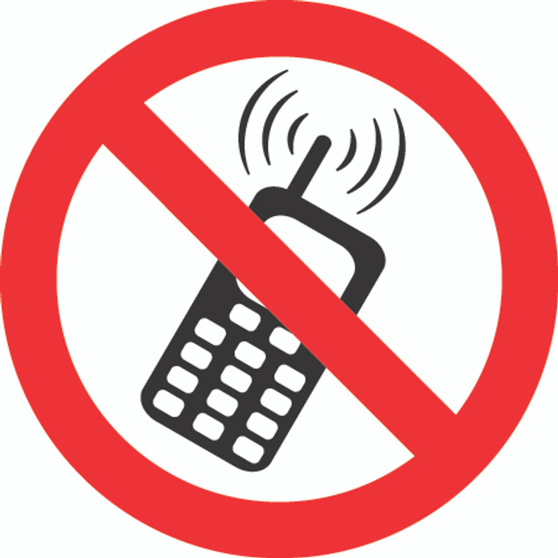 No Mobile Phones (ISO Prohibition Symbol)