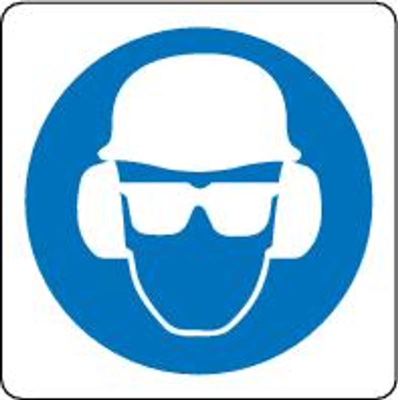 Head Eye & Ear Protection Sign (ISO Mandatory Symbol)