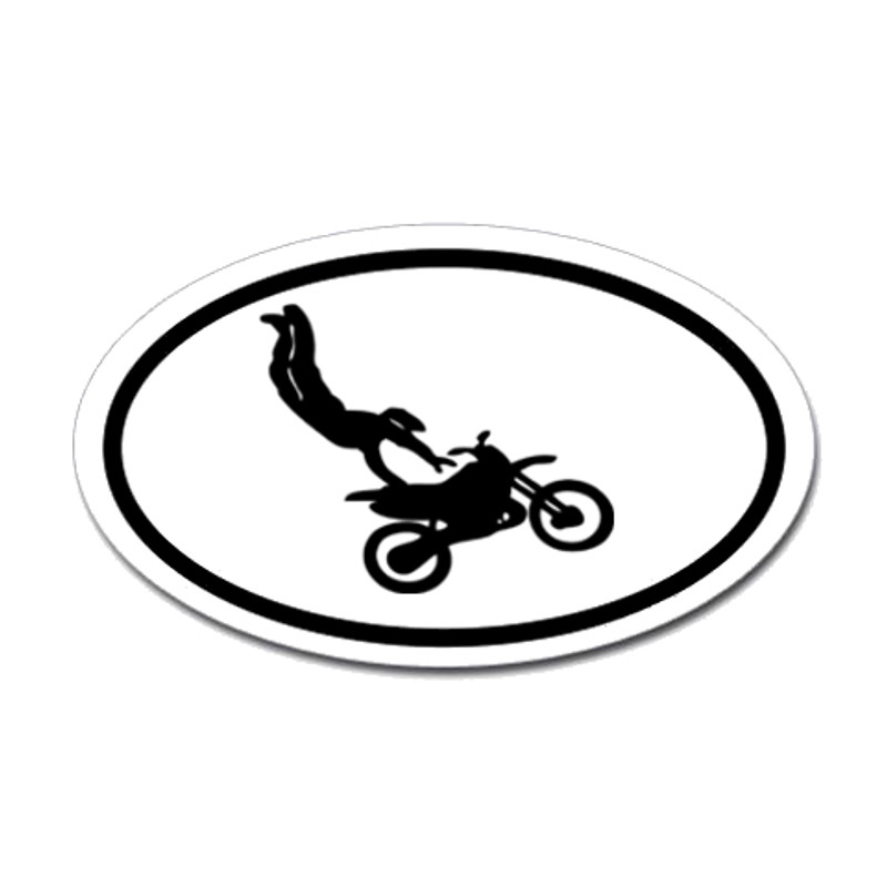 Motorcross Oval Bumper Sticker