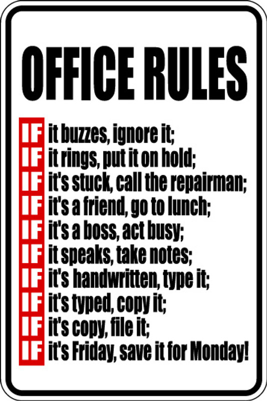 Office Rules Sign