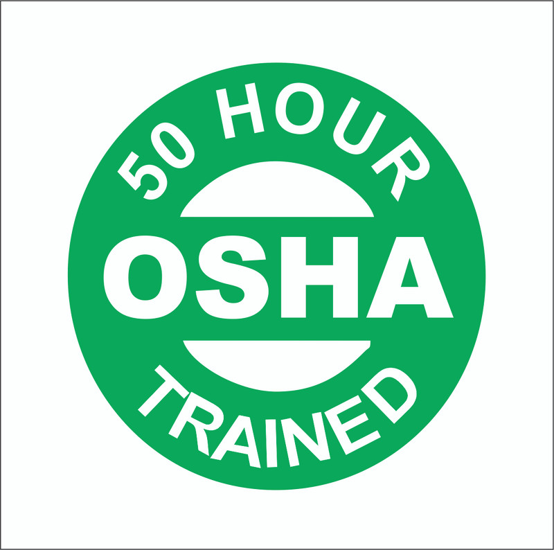 50 Hour OSHA Trained Hardhat Sticker