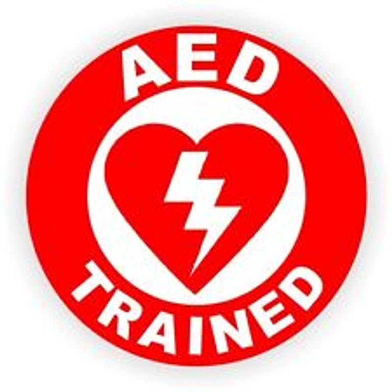 AED Trained Hardhat Sticker