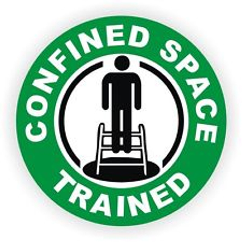 Confined Space Trained Hardhat Sticker