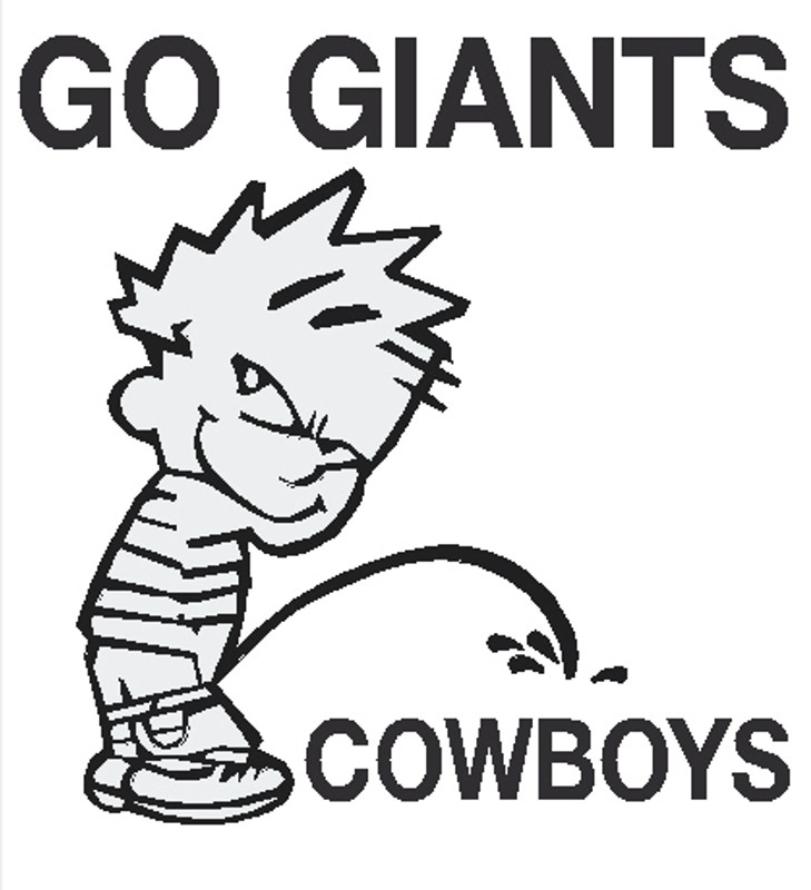 Giants piss on Cowboys Decal