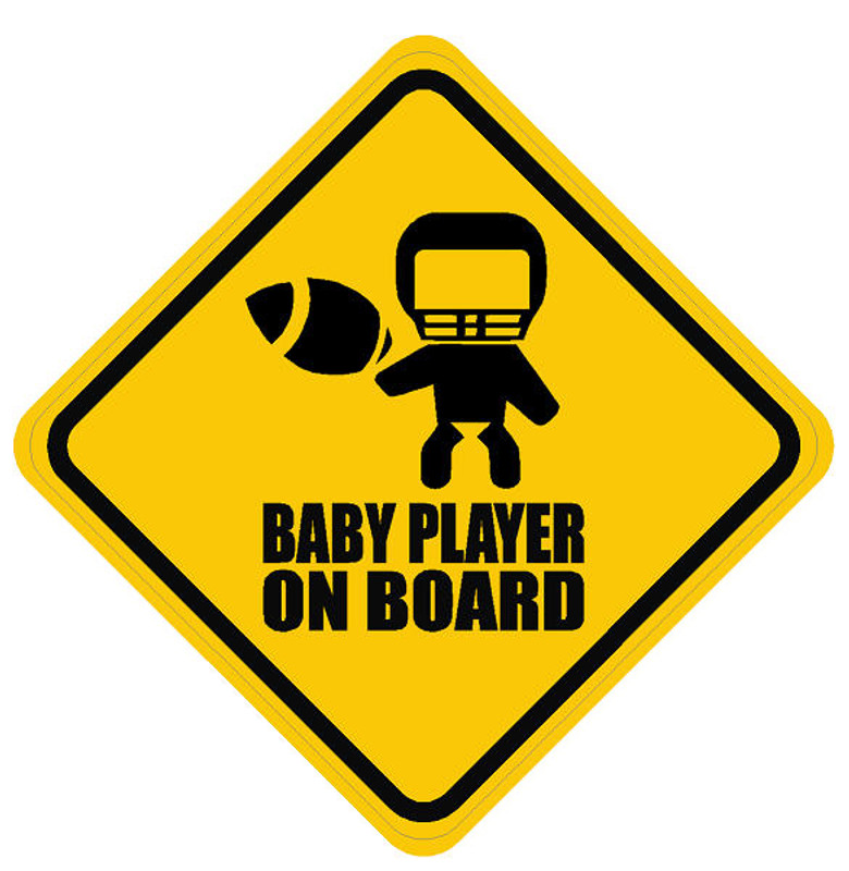 Baby Football Player On Board Sticker