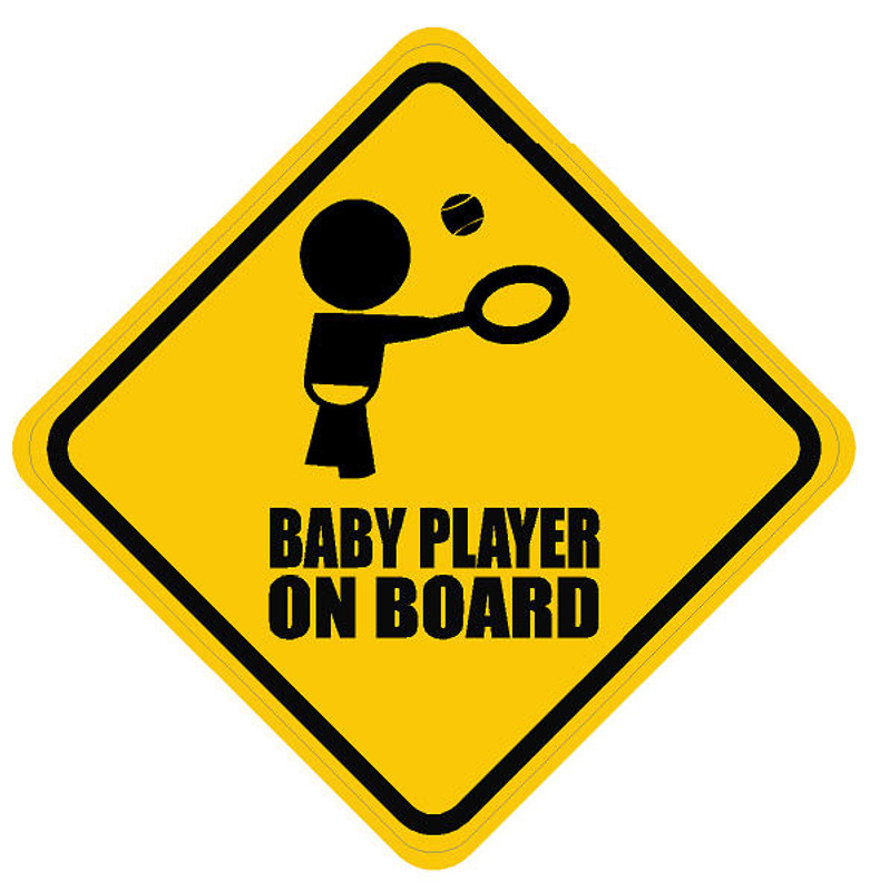 Baby Tennis Player On Board Sticker