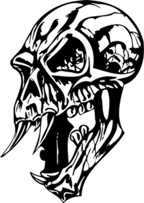 The Blood Thirsty Vampire Skull Decal