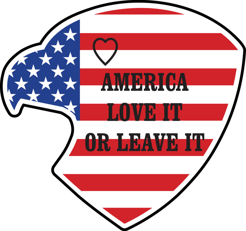 American Eagle USA Flag, Love it or Leave it Sticker