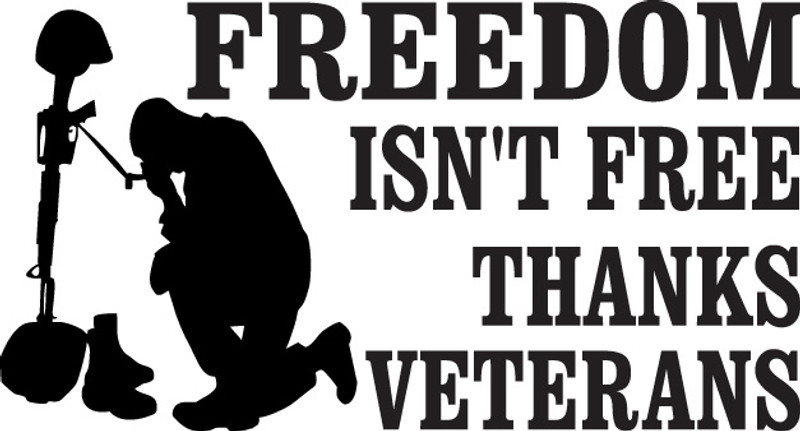 Freedom isn't free thanks veterans #3 Decal