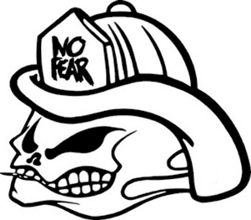No Fear Skull Fire Fighter Decal