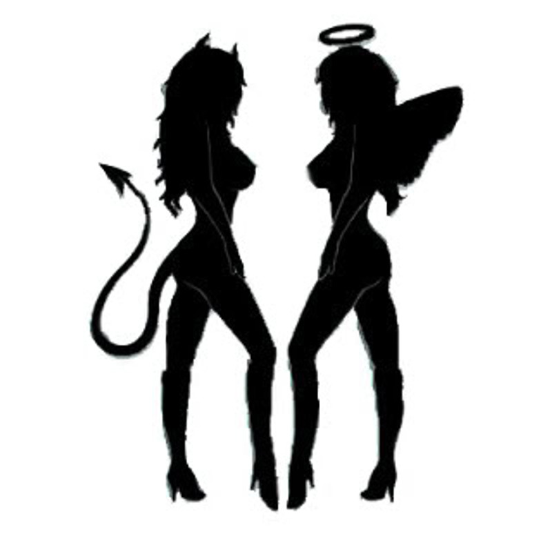 Angel And Devil Girls Decal 