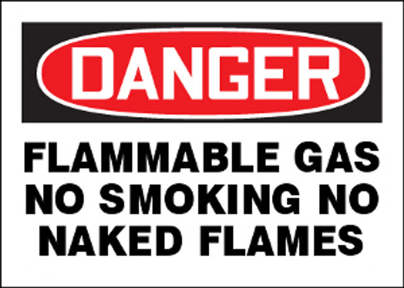 Danger Flammable Gas No Smoking Sign