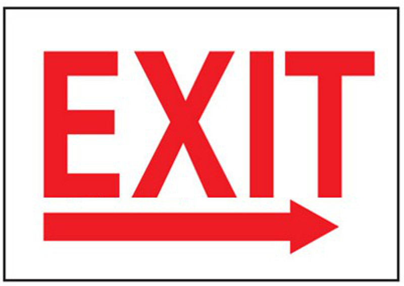 Exit Sign With Right Arrow