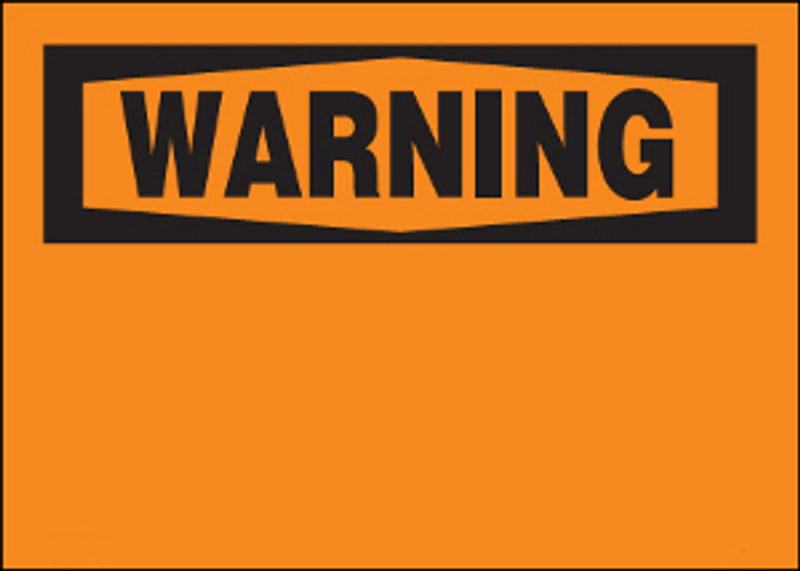 Warning Blank Aluminum Sign