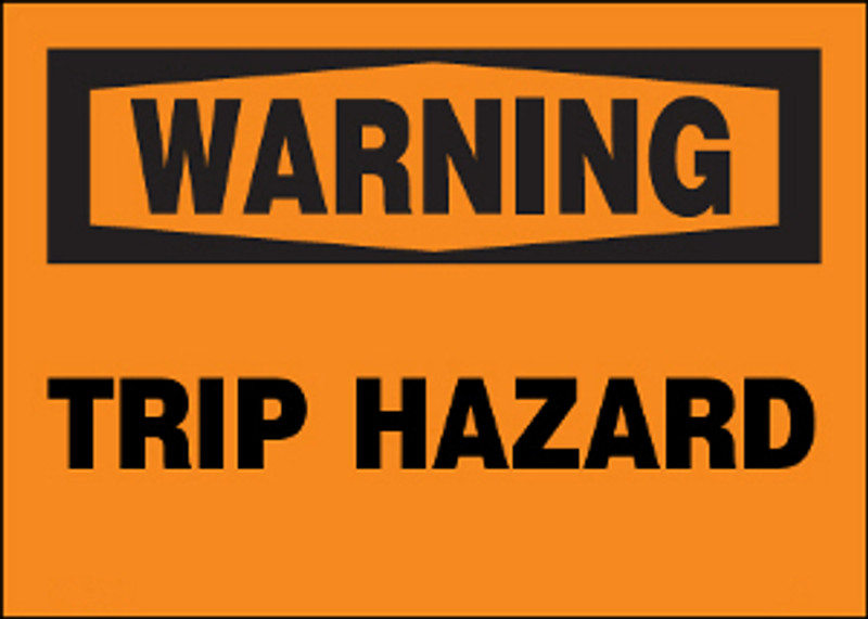 Warning Trip Hazard Aluminum Sign