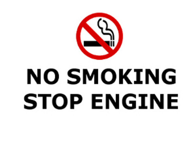 No Smoking Stop Engine Aluminum Sign