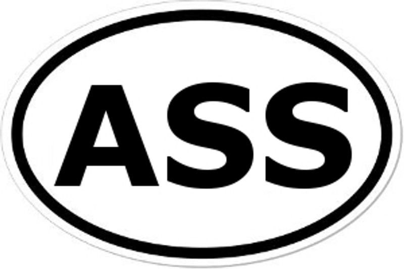 ASS Oval Bumper Sticker