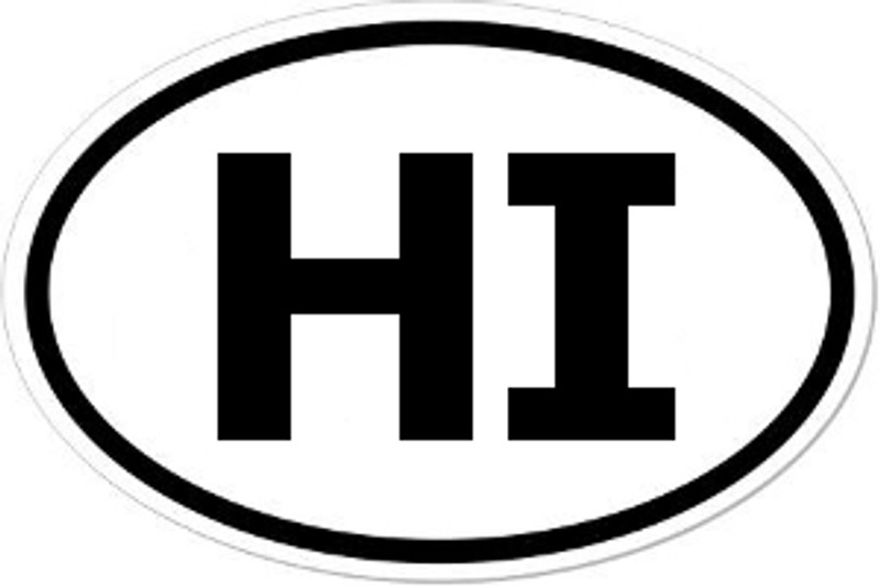 HI Oval Bumper Sticker