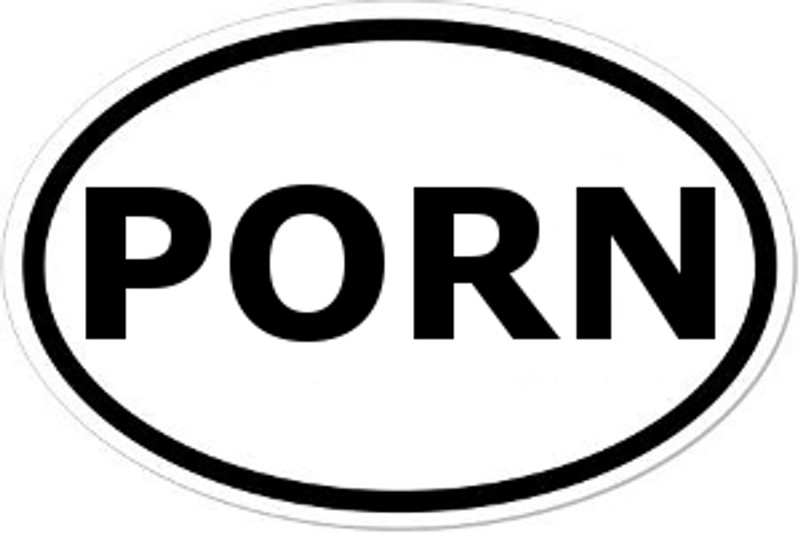 PORN Oval Bumper Sticker