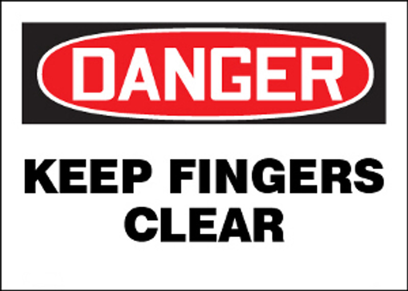 Danger Keep Fingers Clear Sign
