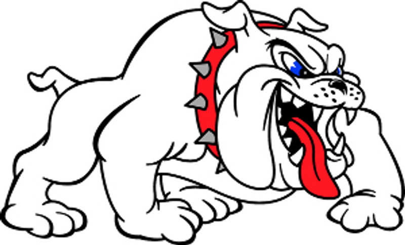 Bulldog With Red Collar Decal