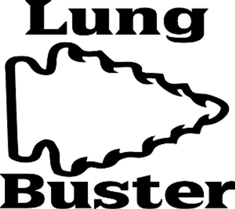 Bowhunting Lung Buster Flint Arrowhead Decal