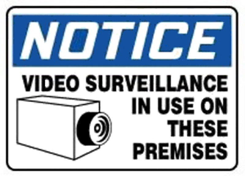 Notice Video Surveillance in Use on These Premises Sign