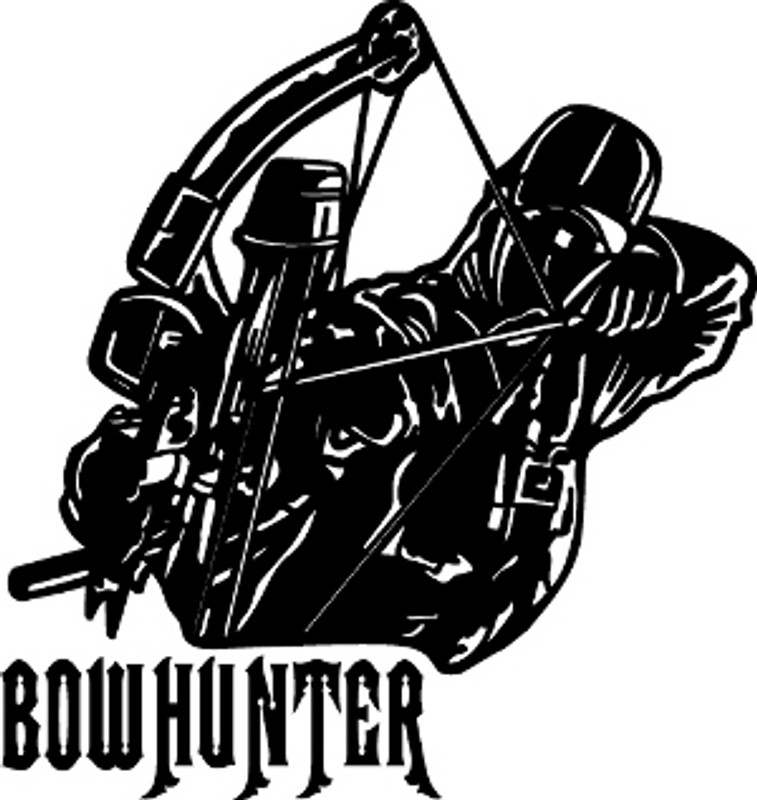 Bowhunter In Silhouette Decal