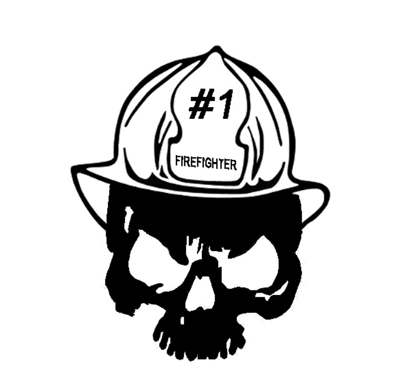 Fire Fighter Skull Decal