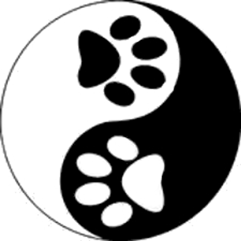 Yin & Yang Paw Print Sticker