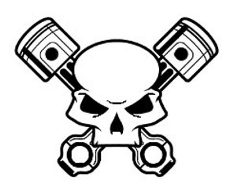 Mechanic Piston Skull Decal