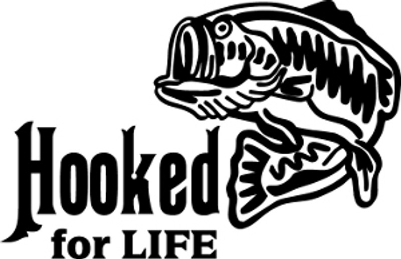 Hooked For Life Fishing Decal