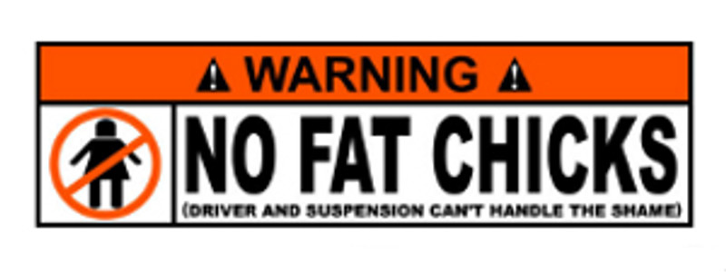 Warning No Fat Chicks