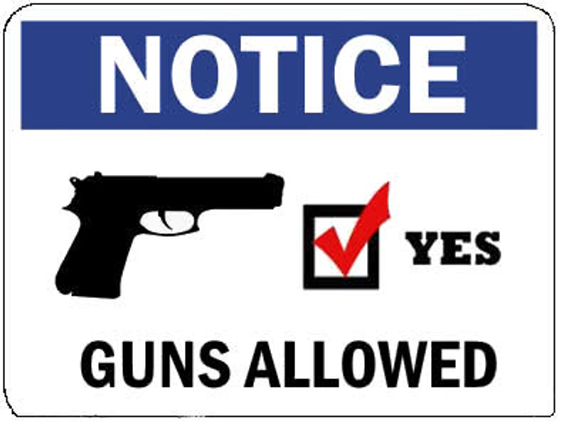 Notice Guns Allowed Sign