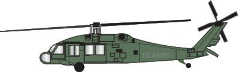 UH-60 Blackhawk Helicopter Side-View (Color)