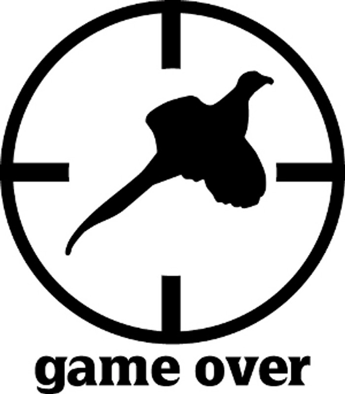Game Over Pheasant Hunting Decal #2