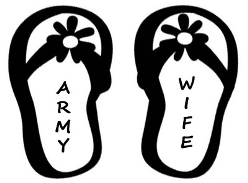 USA Army Wife Flip Flop Decal