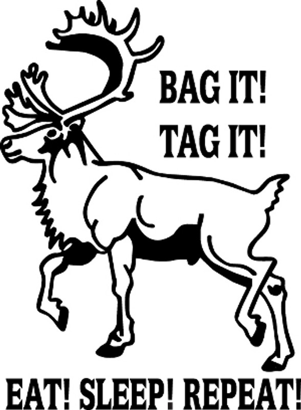 Bag it! Tag It!  Eat, Sleep, Repeat Hunting  Decal