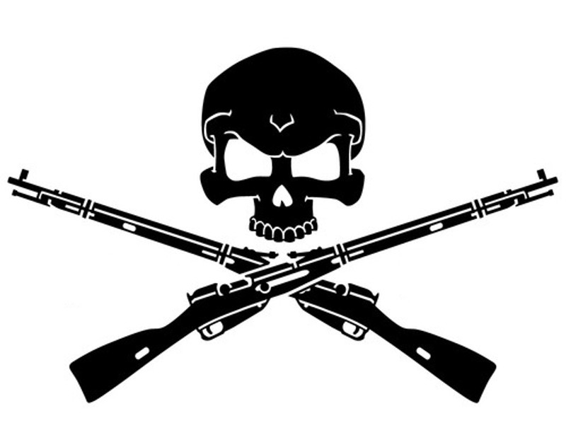 Skull & Crossed Rifles Decal