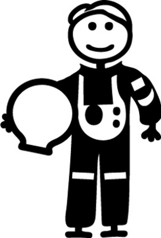 Astronaut Stick Figure Decal