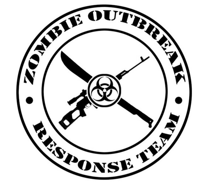 Zombie Outbreak Response Team Sniper Rifle And Machete Decal