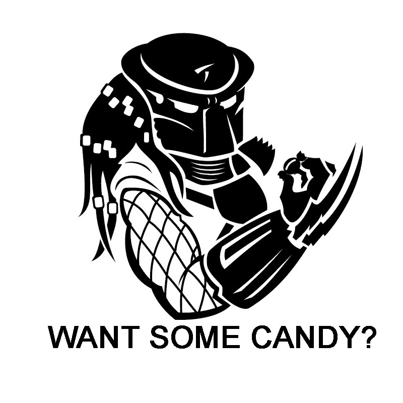 Predator Alien Want Some Candy Decal