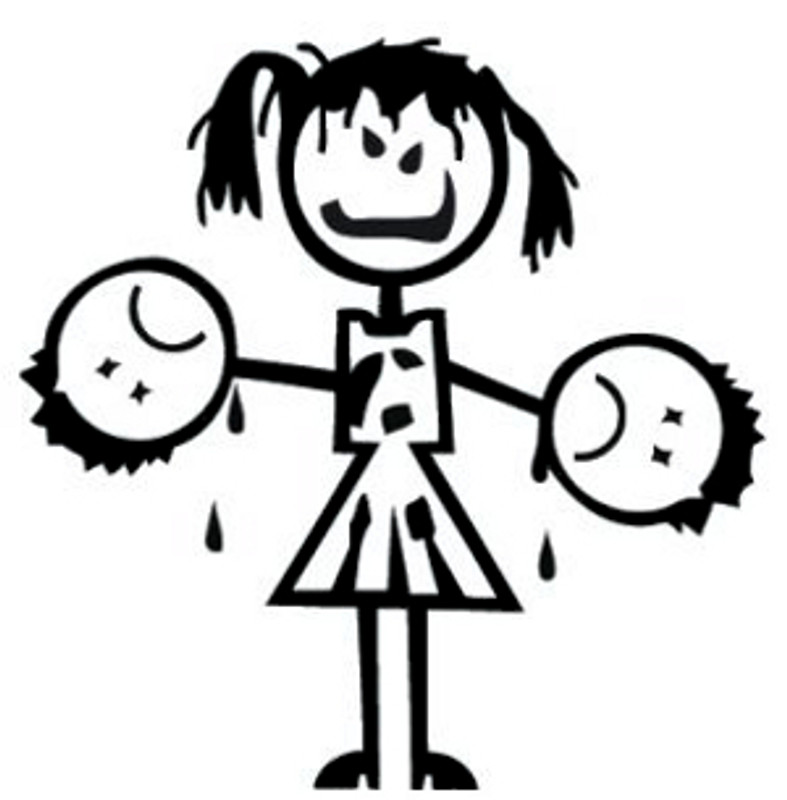 Zombie Cheerleader Stick Figure Decal