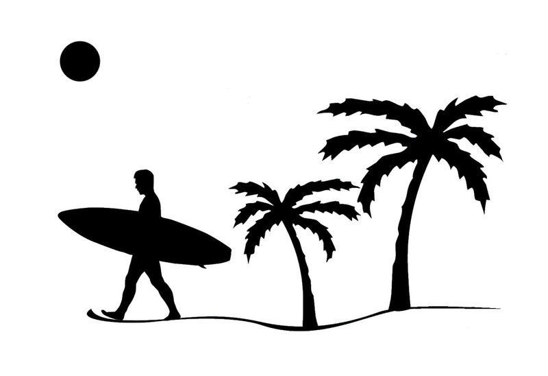 Surfer On Beach Decal